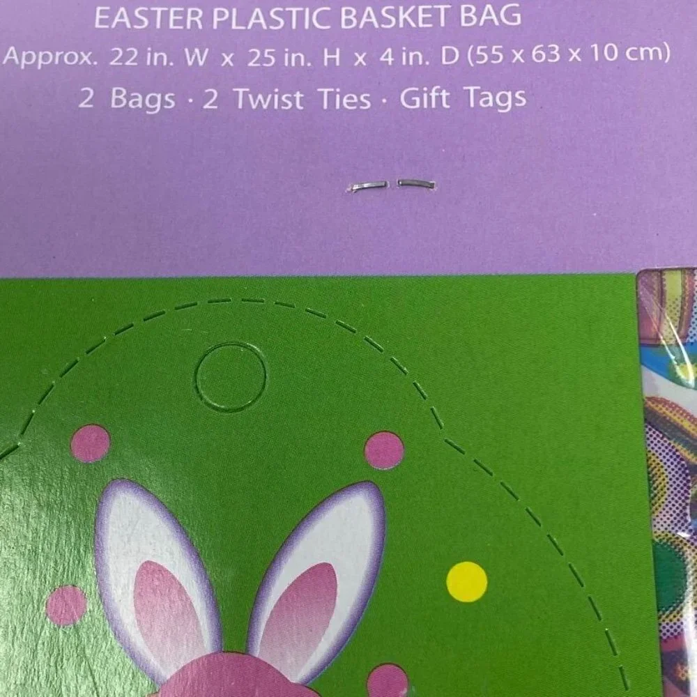 Vintage CVS Easter Basket Plastic Wrap Bags Gift Tags Presents